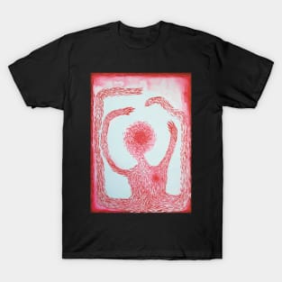 anxiety and fear red watercolor drawing T-Shirt